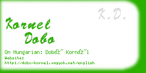 kornel dobo business card